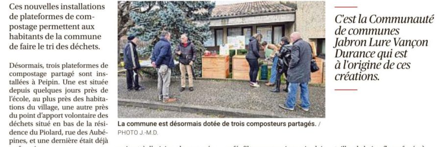 La Provence du 12/02/25 : des composteurs partagés installés