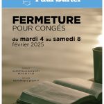 Fermeture pour congés de la médiathèque Paul Surtel