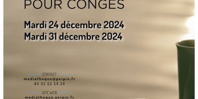 Affiche : fermeture pour congés de la médiathèque Paul Surtel