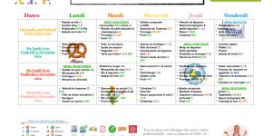 Menu du restaurant scolaire pour le mois de novembre 2024